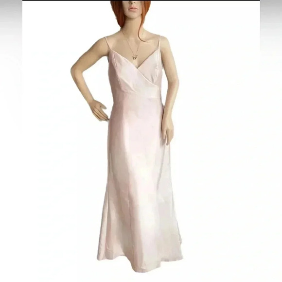 ALFRED SUNG D758 Satin Trumpet Gown Sweetheart Neck Sz 8 Dress Cameo Pink - Picture 2 of 14
